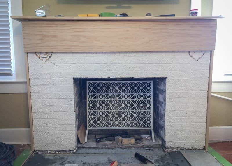 tile over fireplace