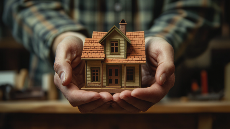 A Person Holding a Small Model House